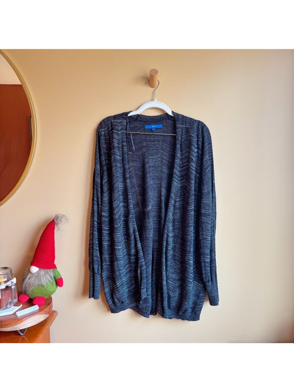Apt. 9 Marled Gray Open Front Cardigan Lightweight Size Large